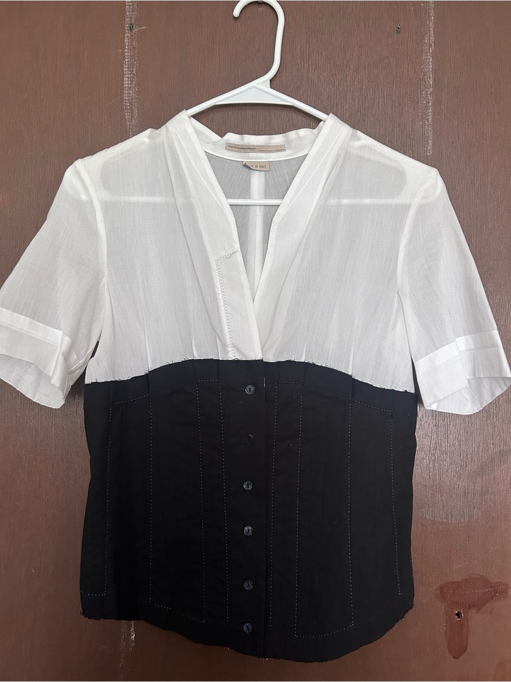 Marithé + François Girbaud Made in Italy Colorblock Corset Style Blouse Size 42